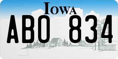 IA license plate ABO834