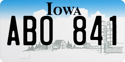 IA license plate ABO841