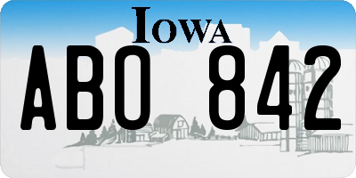 IA license plate ABO842