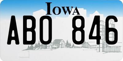 IA license plate ABO846