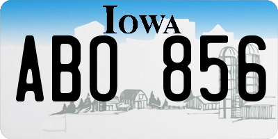 IA license plate ABO856