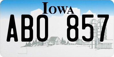 IA license plate ABO857