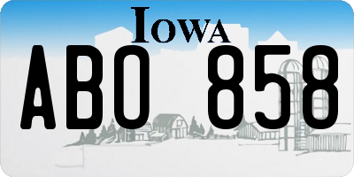 IA license plate ABO858