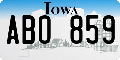 IA license plate ABO859