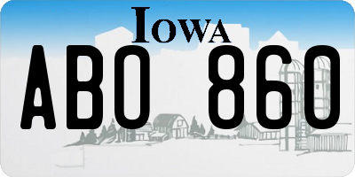 IA license plate ABO860