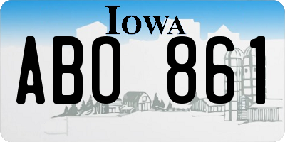 IA license plate ABO861