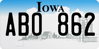 IA license plate ABO862
