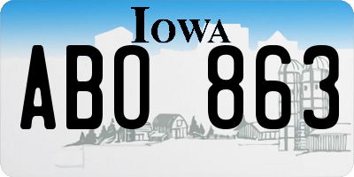 IA license plate ABO863