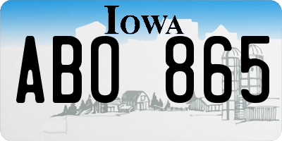 IA license plate ABO865
