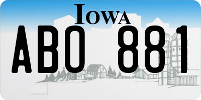 IA license plate ABO881