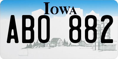 IA license plate ABO882