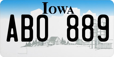 IA license plate ABO889