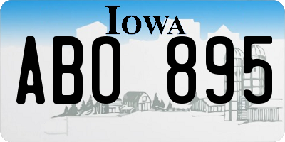IA license plate ABO895