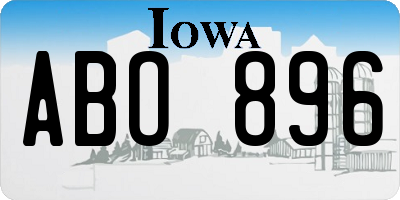 IA license plate ABO896