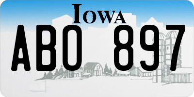 IA license plate ABO897
