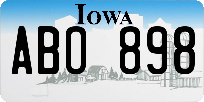 IA license plate ABO898