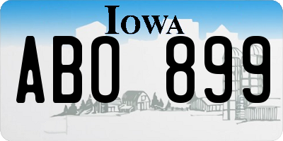IA license plate ABO899