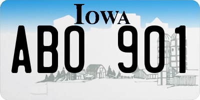 IA license plate ABO901