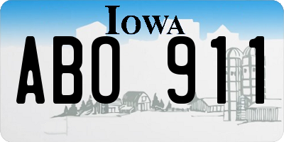 IA license plate ABO911
