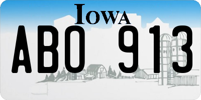 IA license plate ABO913