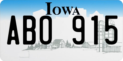 IA license plate ABO915