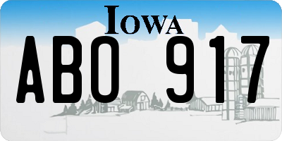 IA license plate ABO917