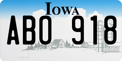 IA license plate ABO918