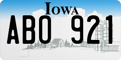 IA license plate ABO921