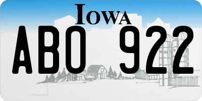 IA license plate ABO922