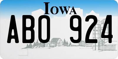 IA license plate ABO924