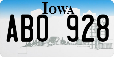 IA license plate ABO928