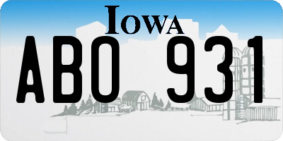 IA license plate ABO931
