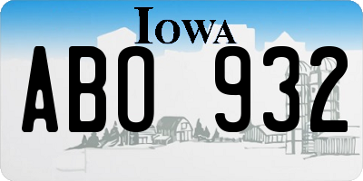 IA license plate ABO932