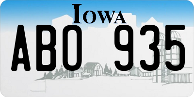 IA license plate ABO935