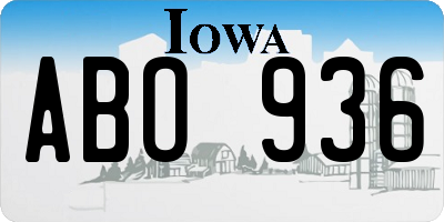 IA license plate ABO936