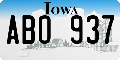 IA license plate ABO937