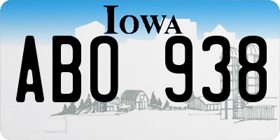 IA license plate ABO938