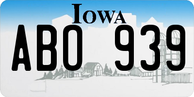 IA license plate ABO939