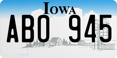IA license plate ABO945