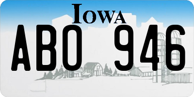 IA license plate ABO946