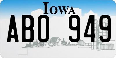 IA license plate ABO949