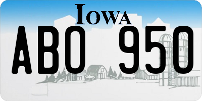 IA license plate ABO950