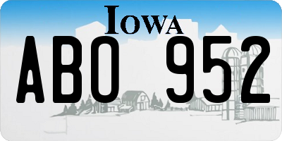 IA license plate ABO952