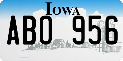 IA license plate ABO956