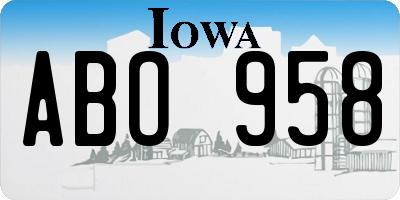 IA license plate ABO958