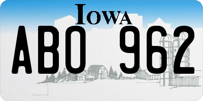 IA license plate ABO962
