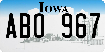 IA license plate ABO967