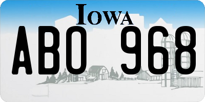 IA license plate ABO968