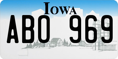 IA license plate ABO969