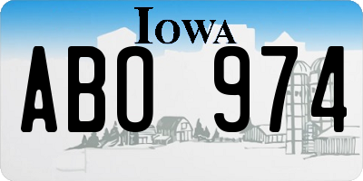 IA license plate ABO974